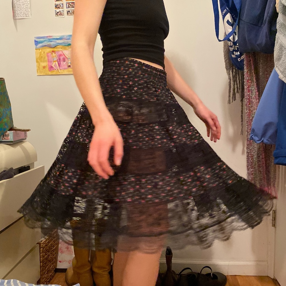 Floral and Ruffle Skirt